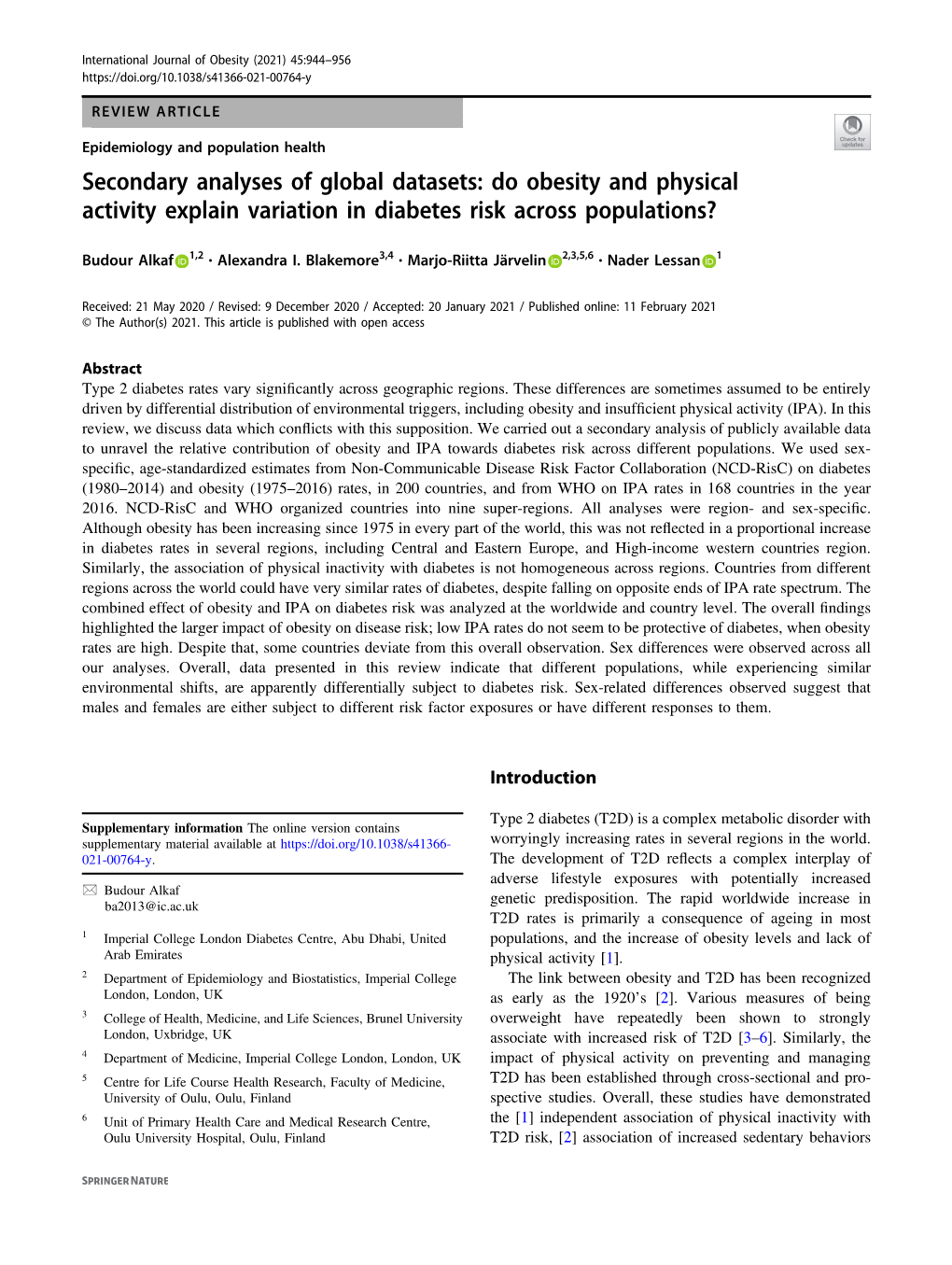 Do Obesity and Physical Activity Explain Variation in Diabetes Risk Across Populations?