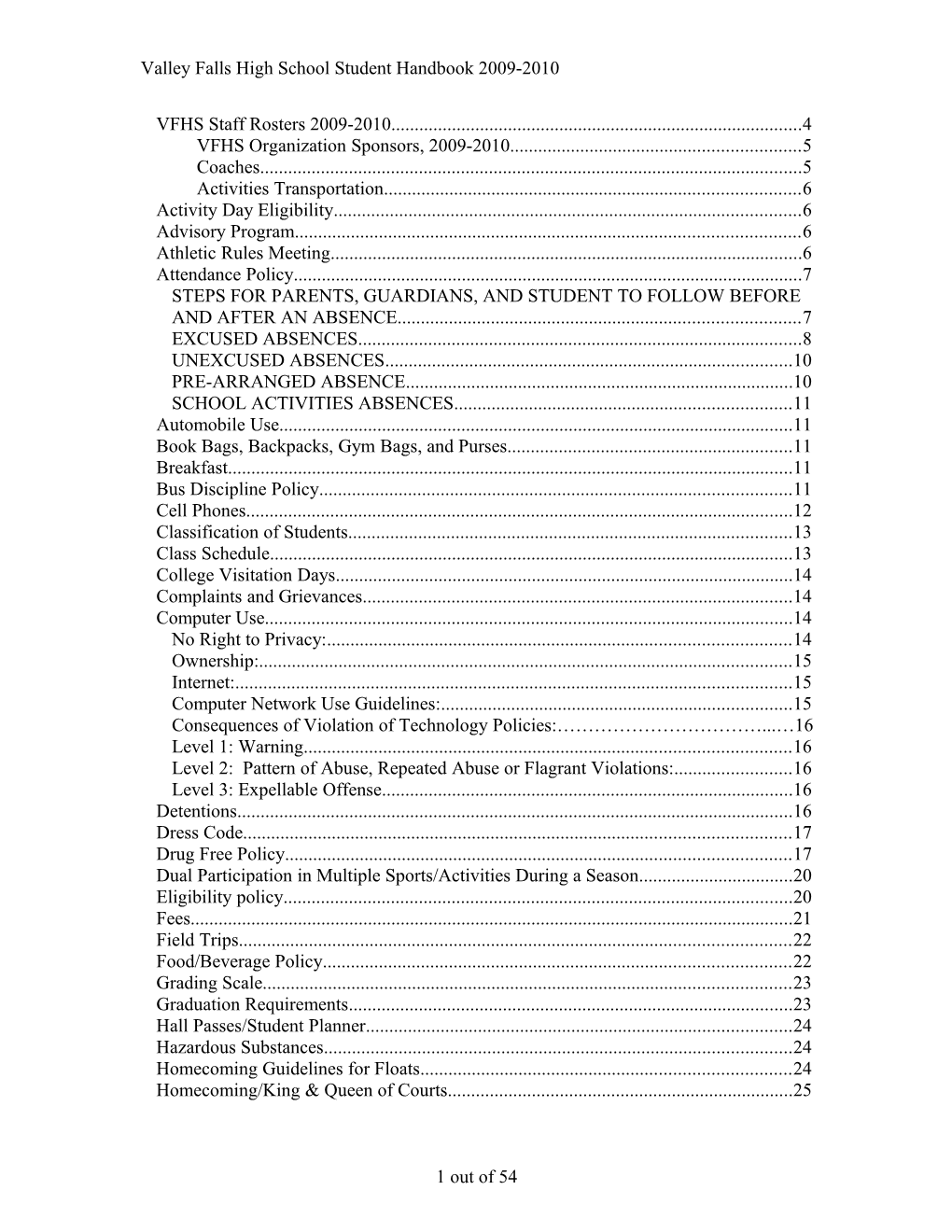 Table of Contents s124