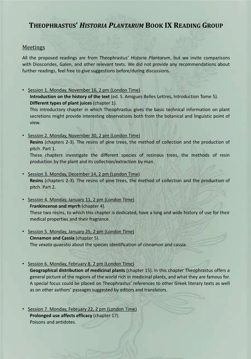 Theophrastus' Historia Plantarum Book Ix Reading