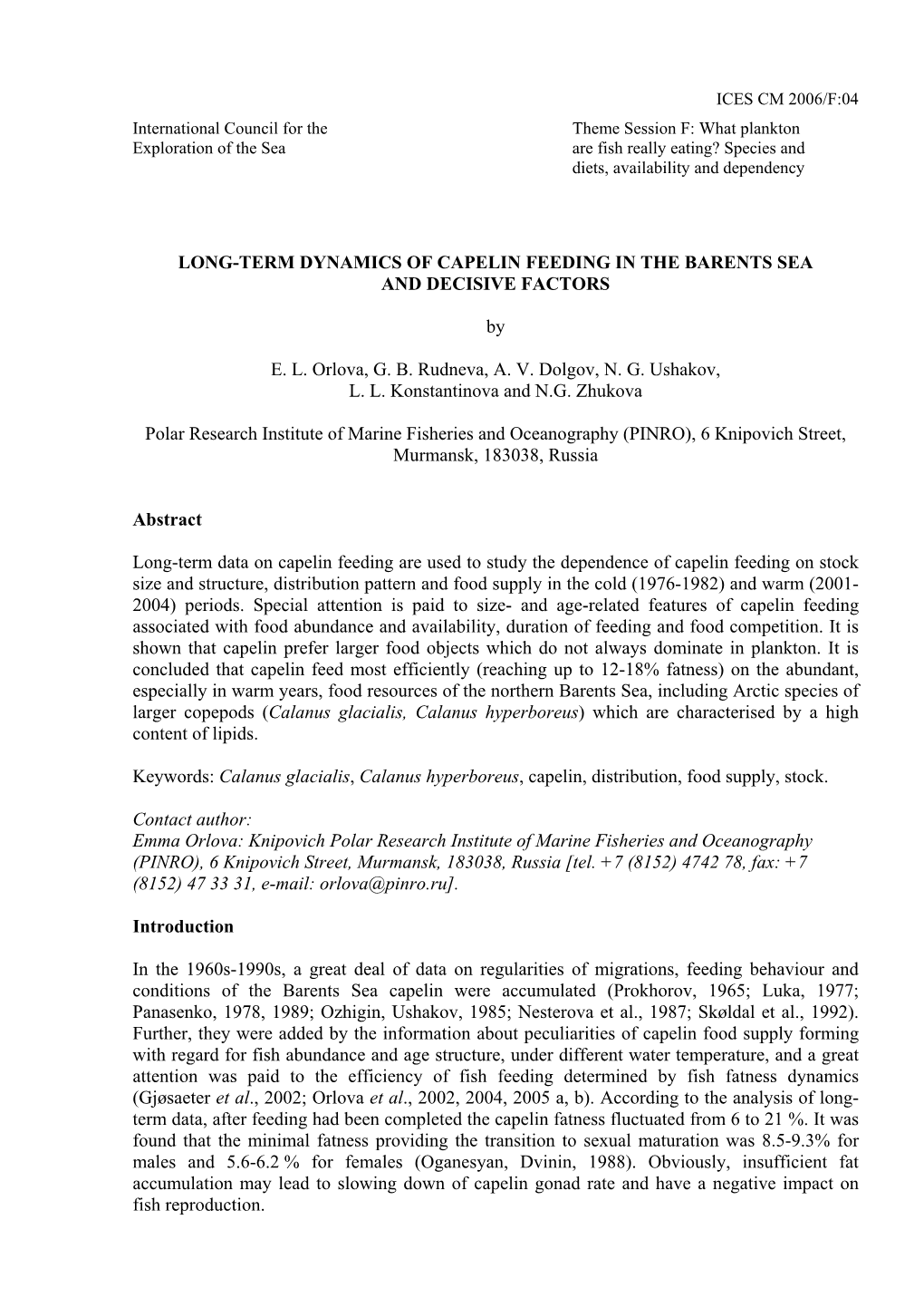 Long-Term Dynamics of Capelin Feeding in the Barents Sea and Decisive Factors