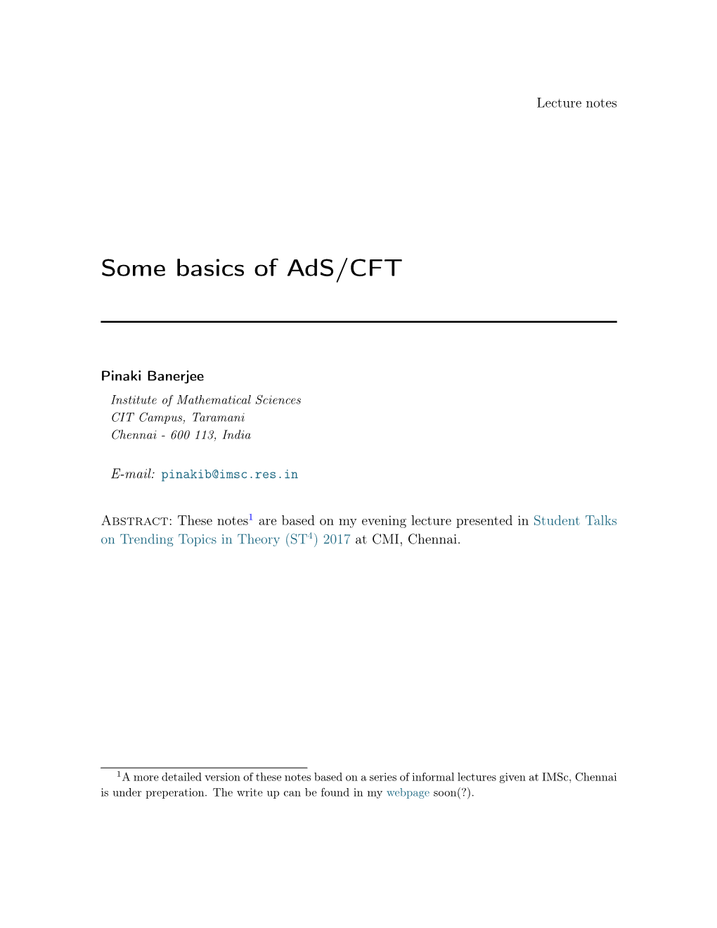 Some Basics of Ads/CFT