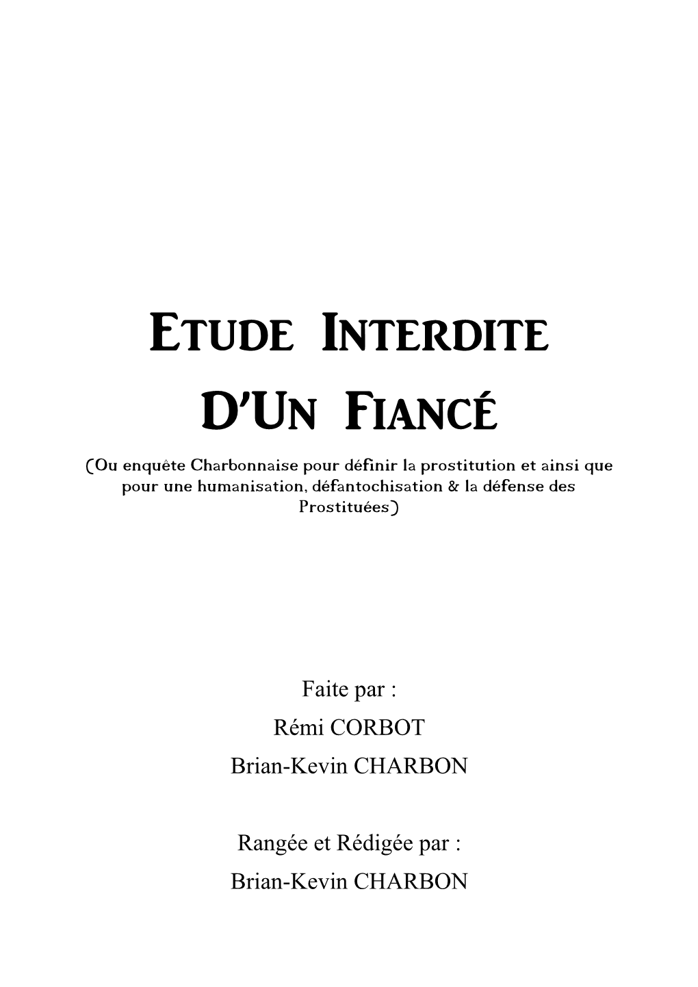 Etude Interdite D'un Fiancé