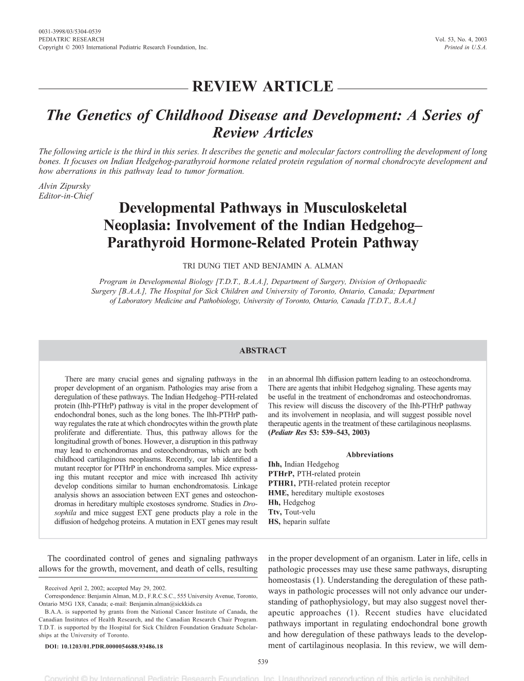 A Series of Review Articles Developmental Pathways in Musculos