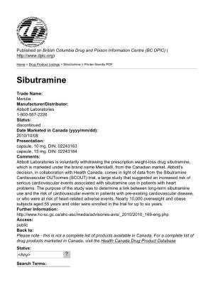 Sibutramine > Printer-Friendly PDF