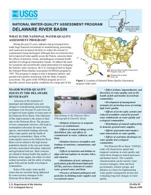 NATIONAL WATER-QUALITY ASSESSMENT PROGRAM National Water-Quality Assessment Program Delaware River Basin DELAWARE RIVER BASIN Study Unit
