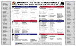 SAN FRANCISCO 49ERS (10-1) VS. BALTIMORE RAVENS (9-2) 3 Robert Griffin III