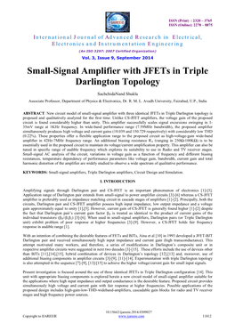 Small-Signal Amplifier with Jfets in Triple Darlington Topology