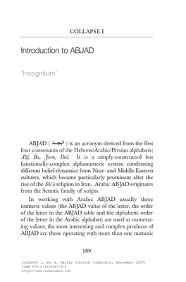 Introduction to ABJAD