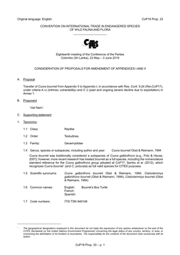 Cop18 Prop. 33 – P. 1 Original Language