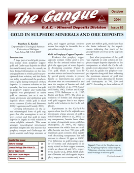 Gold in Sulphide Minerals and Ore Deposits