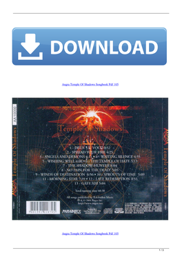Angra Temple of Shadows Songbook Pdf 105