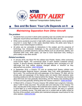 See and Be Seen: Your Life Depends on It: Maintaining Separation from Other Aircraft