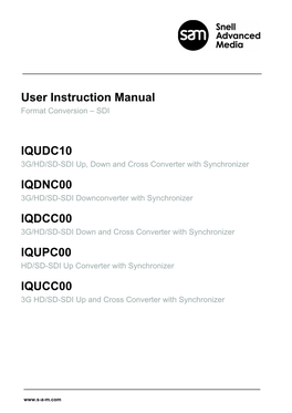 User Instruction Manual Format Conversion – SDI