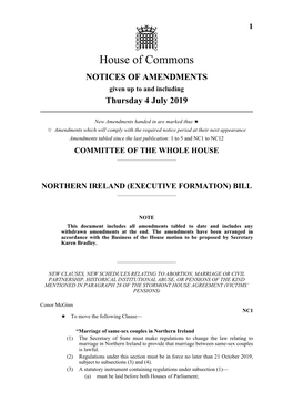 Notices of Amendments As at 4 July 2019