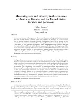 Measuring Race and Ethnicity in the Censuses of Australia, Canada, and the United States: Parallels and Paradoxes