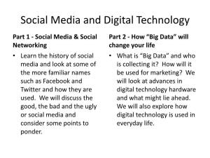 Social Media and Digital Technology