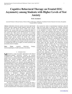 Cognitive Behavioral Therapy on Frontal EEG Asymmetry Among Students with Higher Levels of Test Anxiety