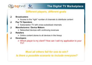 The Digital TV Marketplace