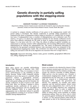 Genetic Diversity in Partially Selfing Populations with the Stepping-Stone Structure