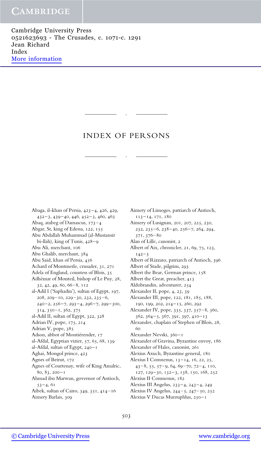 Index of Persons