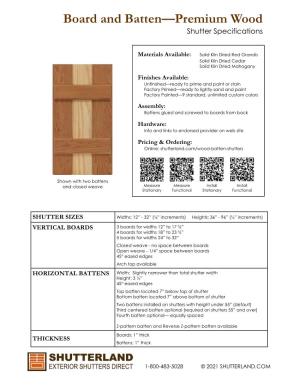 2021 Board and Batten Wood Spec Sheet