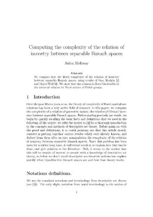 Computing the Complexity of the Relation of Isometry Between Separable Banach Spaces
