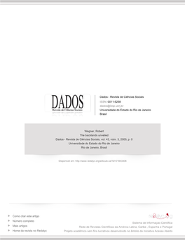 The Backlands Unveiled Dados - Revista De Ciências Sociais, Vol