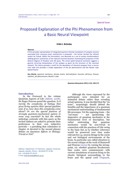 Proposed Explanation of the Phi Phenomenon from a Basic Neural Viewpoint