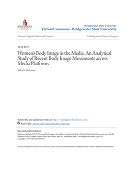 An Analytical Study of Recent Body Image Movements Across Media Platforms Mikayla Matheson