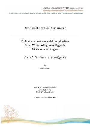 Aboriginal Heritage Assessment