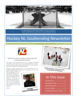 Goaltender Newsletter