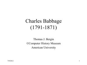 Charles Babbage (1791-1871)