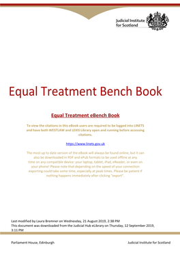 Equal Treatment Ebench Book