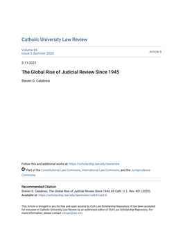 The Global Rise of Judicial Review Since 1945
