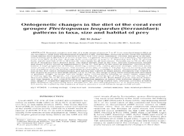 Grouper Plectropomus Leopardus (Serranidae): Patterns in Taxa, Size and Habitat of Prey