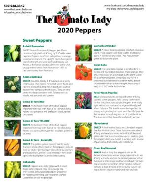 2020 Peppers Sweet Peppers V