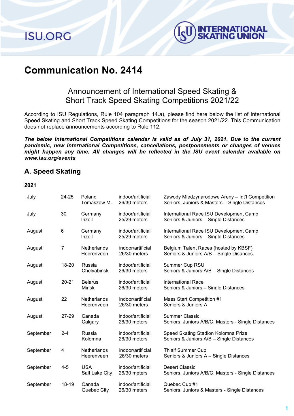 Communication No. 2414