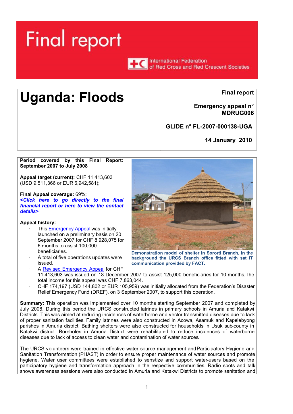 Uganda: Floods Emergency Appeal N° MDRUG006