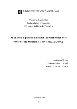 An Analysis of Puns Translated for the Polish Voiced-Over Version of the American TV Series Modern Family