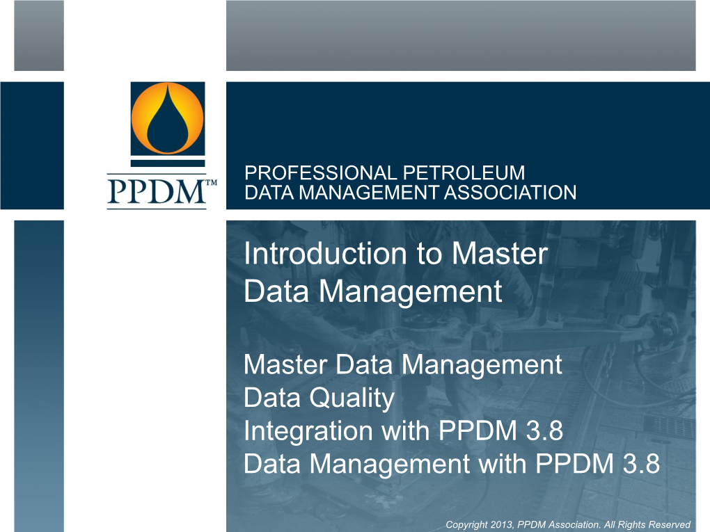 Introduction to Master Data Management