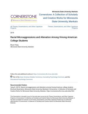 Racial Microaggressions and Alienation Among Hmong American College Students
