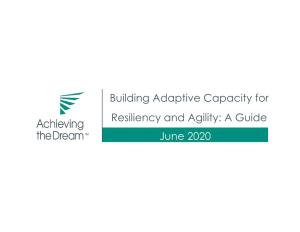 Building Adaptive Capacity for Resiliency and Agility