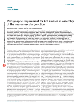 Postsynaptic Requirement for Abl Kinases in Assembly of the Neuromuscular Junction