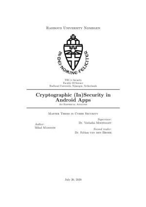 Cryptographic (In)Security in Android Apps an Empirical Analysis