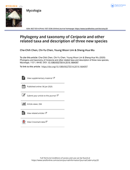 Phylogeny and Taxonomy of Ceriporia and Other Related Taxa and Description of Three New Species