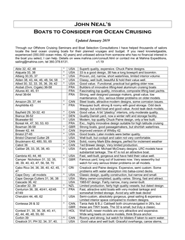 Boats to Consider for Offshore Cruising