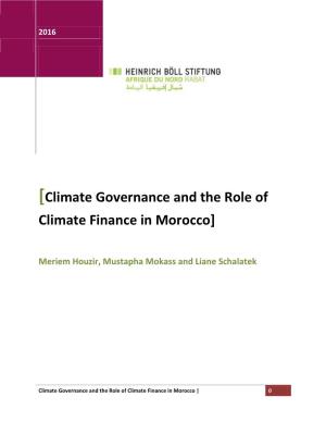 Climate Governance and the Role of Climate Finance in Morocco]