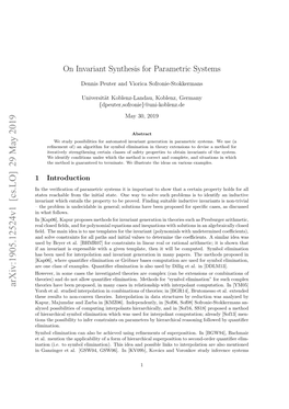 On Invariant Synthesis for Parametric Systems