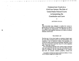 Common-Law Courts in a Civil-Law System: the Role of United Stat-Es Federal Courts in Interpreting the Constitution and Laws