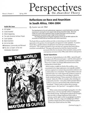 1 on Anarchist Theory Reflections on Race and Anarchism in South